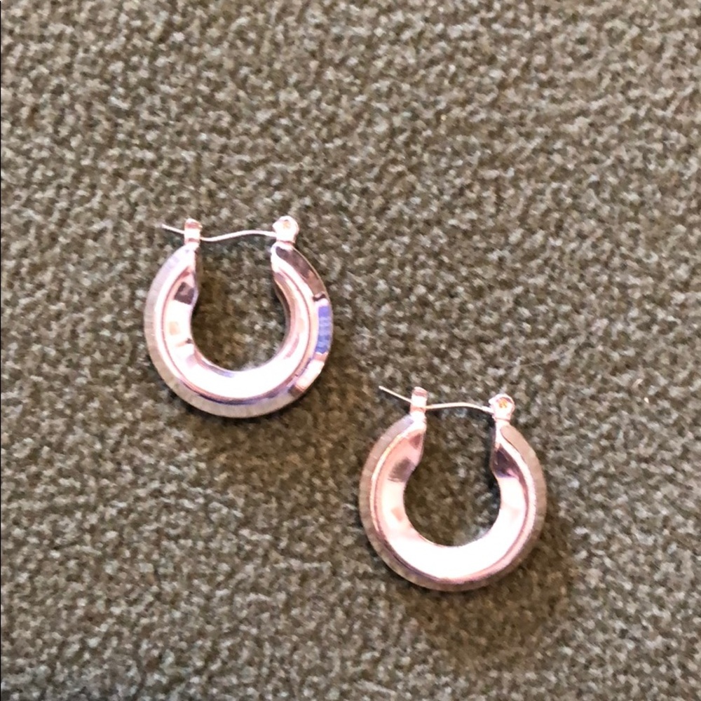 Small silver hoop earrings